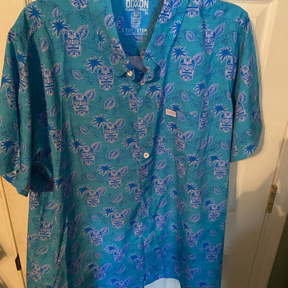 DIXXON Teal Tiki Print Men's Shirt